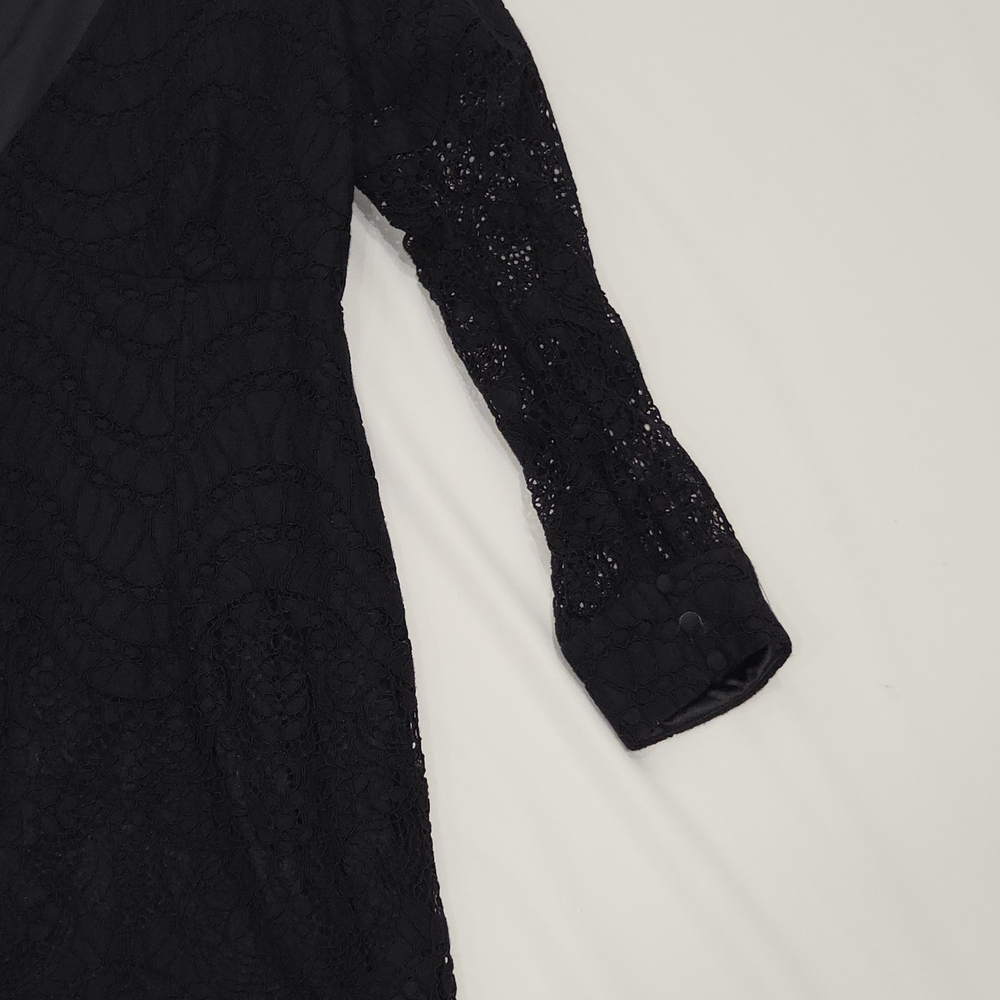 Bardot Black Lace Mini Dress Size 12 - Picture 4 of 16